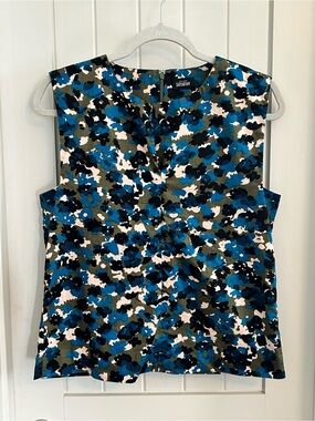 Kate Spade Saturday Printed Sleeveless Top in Blue Abstract Print Sz. S